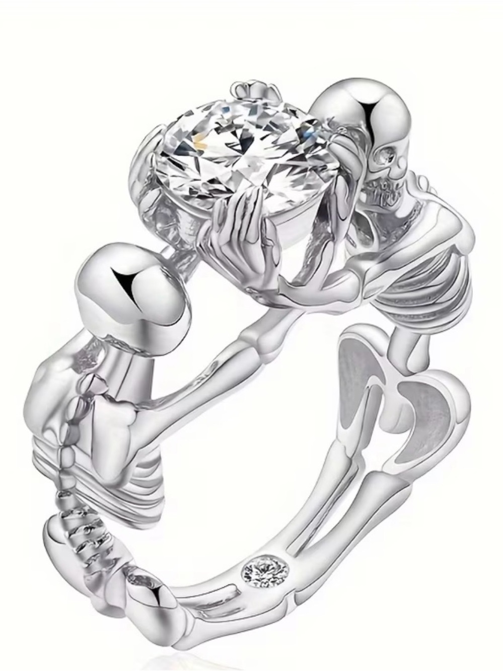 Sterling Skeleton Ring with 3 Carat Moissanite Diamond 💎!